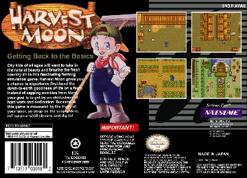 Harvest Moon (USA) box cover back